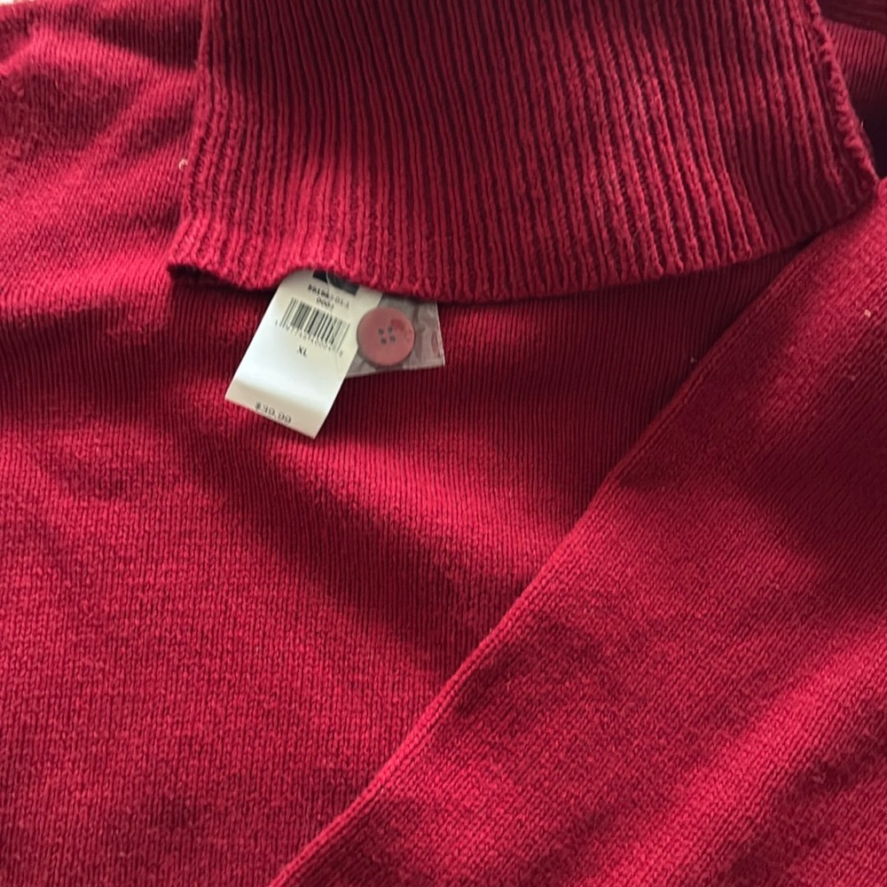 GAP Red Cowl Neck Sweater with Ribbed Texture